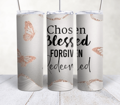 Chosen, Blessed| Butterfly | 20oz Stainless Steel Tumbler - Radiant Reflections