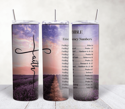 Faith Bible Emergency Number|20oz Stainless Steel Tumbler - Radiant Reflections