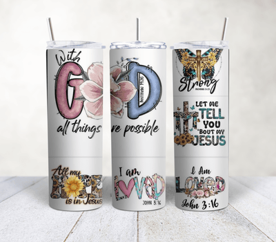 With God All Things Are Possible| 20oz Stainless Steel Tumblers - Radiant Reflections