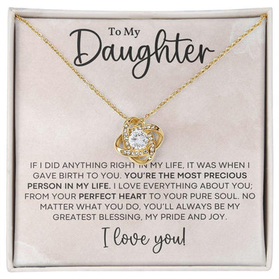 Daughter| Giving Birth to You| Love Knot Necklace - Radiant Reflections