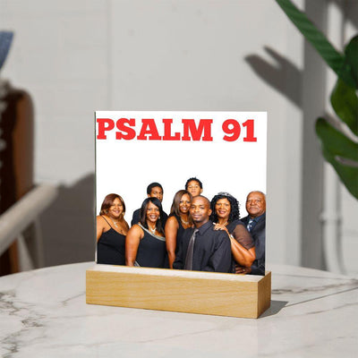 FAMILY PHOTO | PSALM 91 | Square Acrylic Plaque - Radiant Reflections