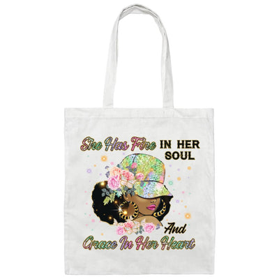 Fire in Her Heart | Grace in Her Soul |Canvas Tote Bag - Radiant Reflections