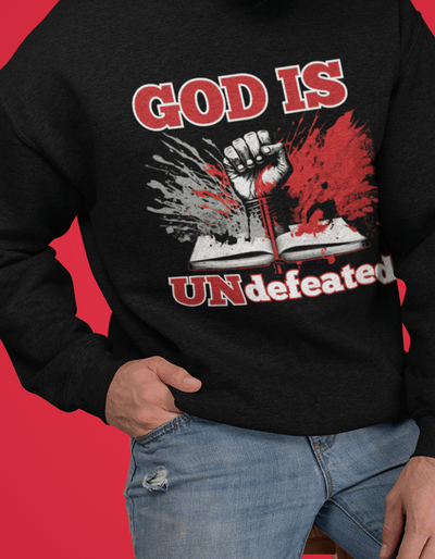God Is Undefeated| Crewneck Pullover Sweatshirt - Radiant Reflections