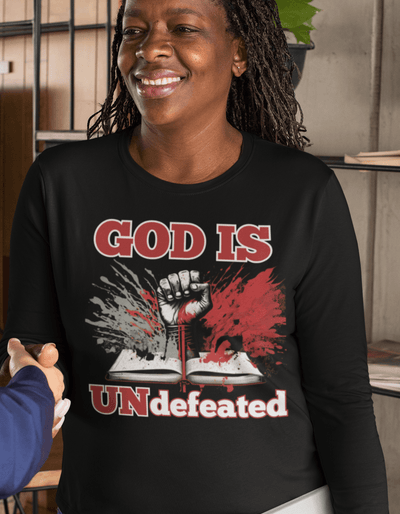 God Is Undefeated| LS T-Shirt 5.3 oz. - Radiant Reflections