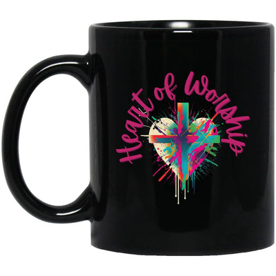 Heart of Worship | 11 oz. Black Mug - Radiant Reflections