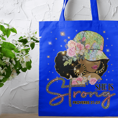 She is Strong| Canvas Tote Bag - Radiant Reflections