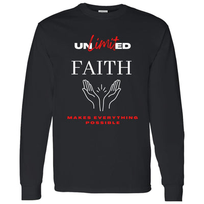 Unlimited Faith| Praying Hands| LS T-Shirt 5.3 oz. - Radiant Reflections