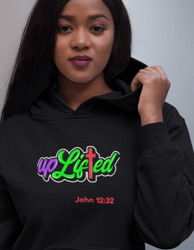 upLifted Purple and Green Logo| Pullover Hoodie - Radiant Reflections