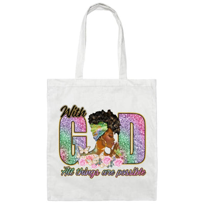 With God all things are Possible |Canvas Tote Bag - Radiant Reflections