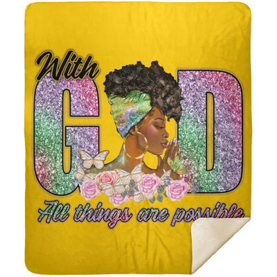With God all things are Possible| Premium Mink Sherpa Blanket 50x60 - Radiant Reflections